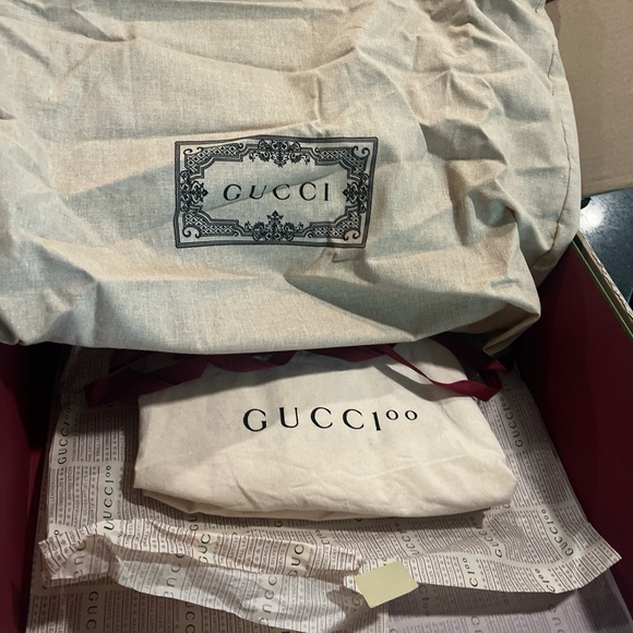 Gucci Brown GG Canvas Tote with Signature Green-Red Stripe - Picture 3 of 12